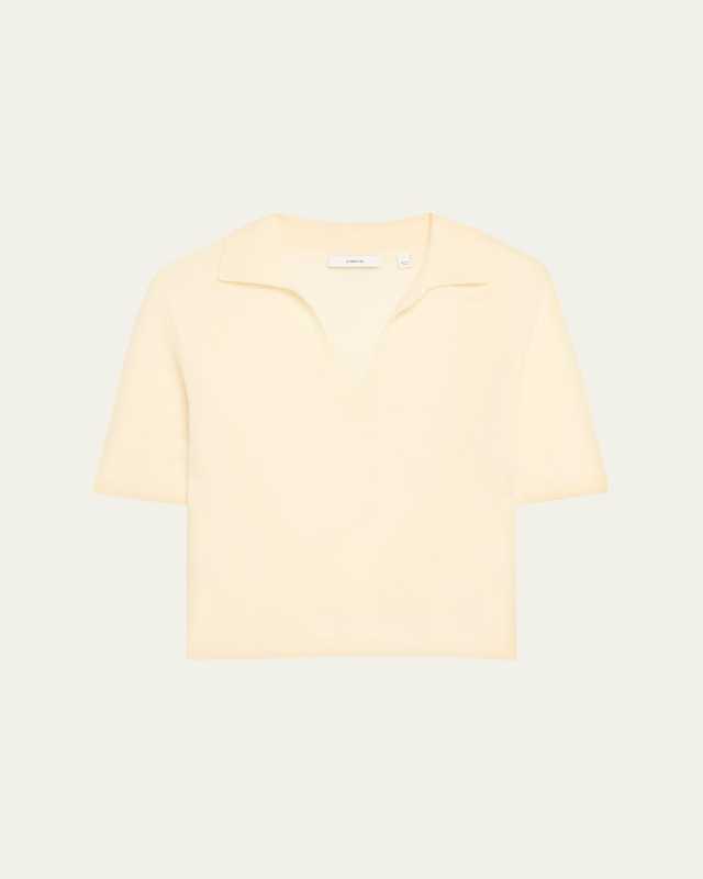 Mulberry Silk and Cashmere Polo Top
